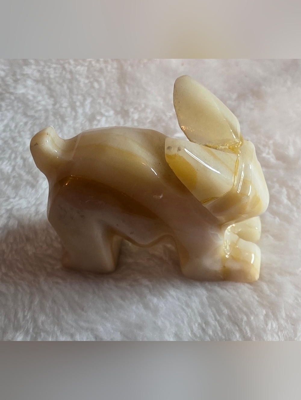 Hand Carved Stone Rabbit Figurine